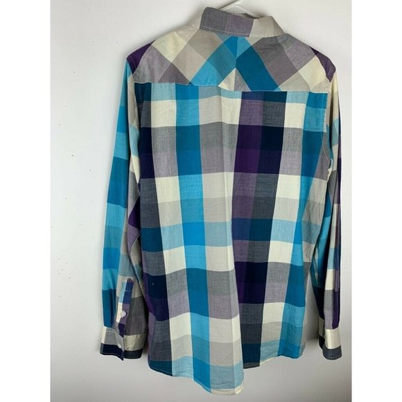 Makia Mens Plaid Shirt Size Small Button Front Long Sleeve 100% Cotton - Picture 3 of 3